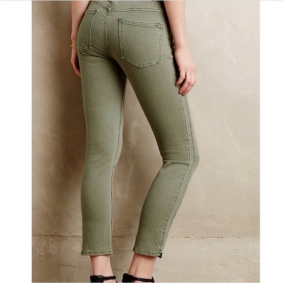 Anthropologie Pilcro and the Letterpress Stet cropped pants green Size 27 - Picture 15 of 16